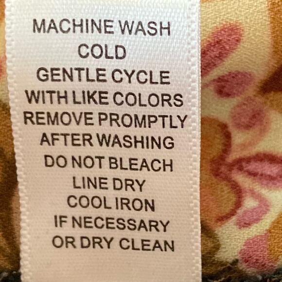 Cupio Dark Floral Paisley Sleeveless Long Line Top Button Up LG Boho Cottagecore - Picture 10 of 10